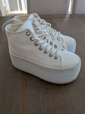 Steve Madden White Platform High-Top Sneakers